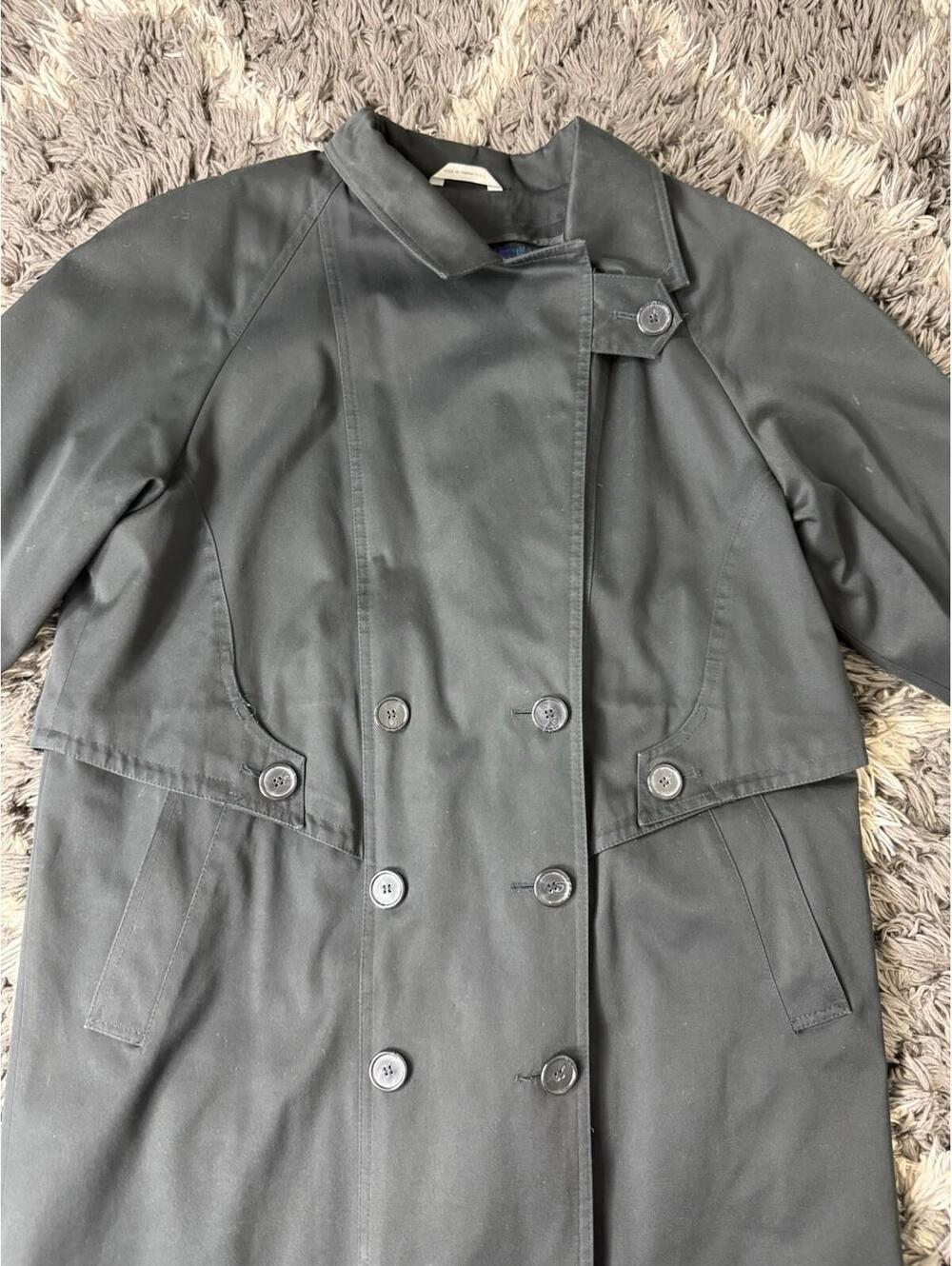 LA Vouge Trench Coat Women’s Size 6 Black Wool Blend Lined Button Front - Picture 4 of 7